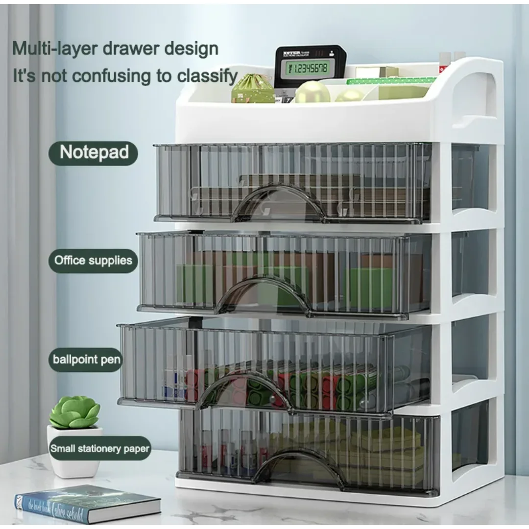 New 1Pc 5-layer Makeup Storage Box Debris Storage Box Drawer-style Dressing Table Office DeskCosmetics Multi-layerstoragecabinet 2