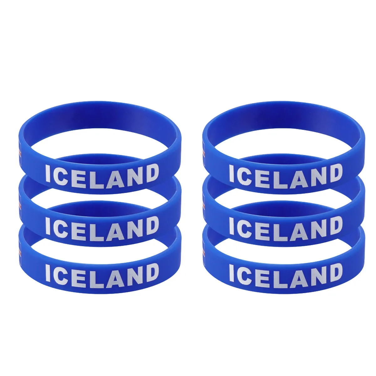 

6Pcs Premium Silicone Country Wristband for Football Fans Soft Comfortable One Size Fits Most Support
