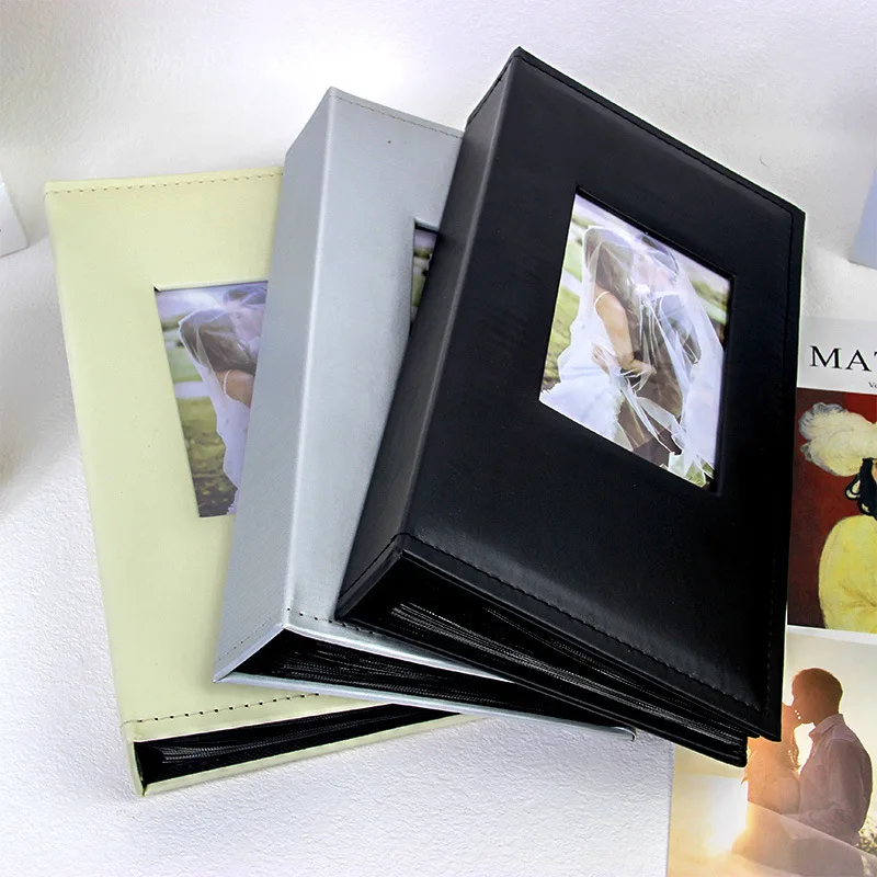 Fotoalbum 4 x 6 300 Fotos, schwarze Seite, PU-Leder, Taschen, Bilder, Alben, Geburtstag, Hochzeit