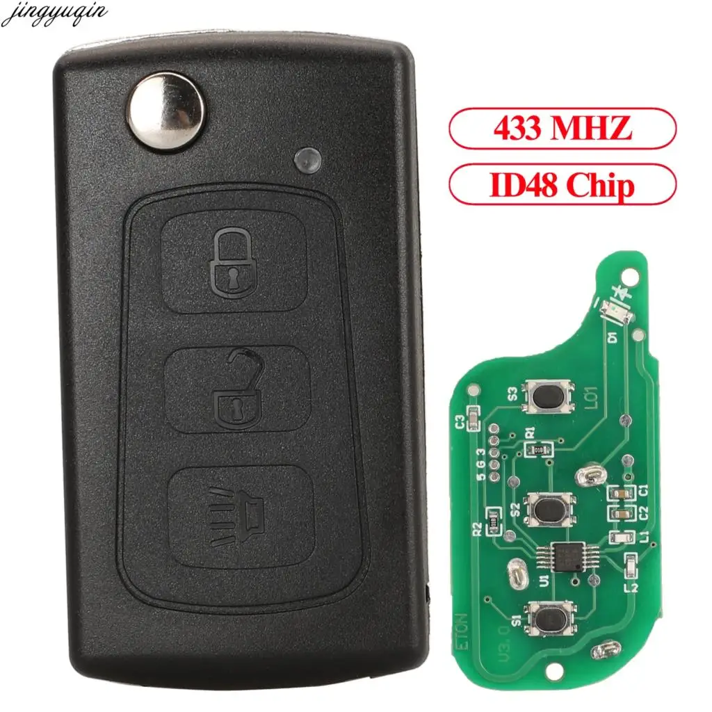 

Jingyuqin Flip Remote Control Car Key 433Mhz ID48 For Great Wall Haval Hover H3 H5 3 Buttons Aftermarket Fob Gernuine Parts