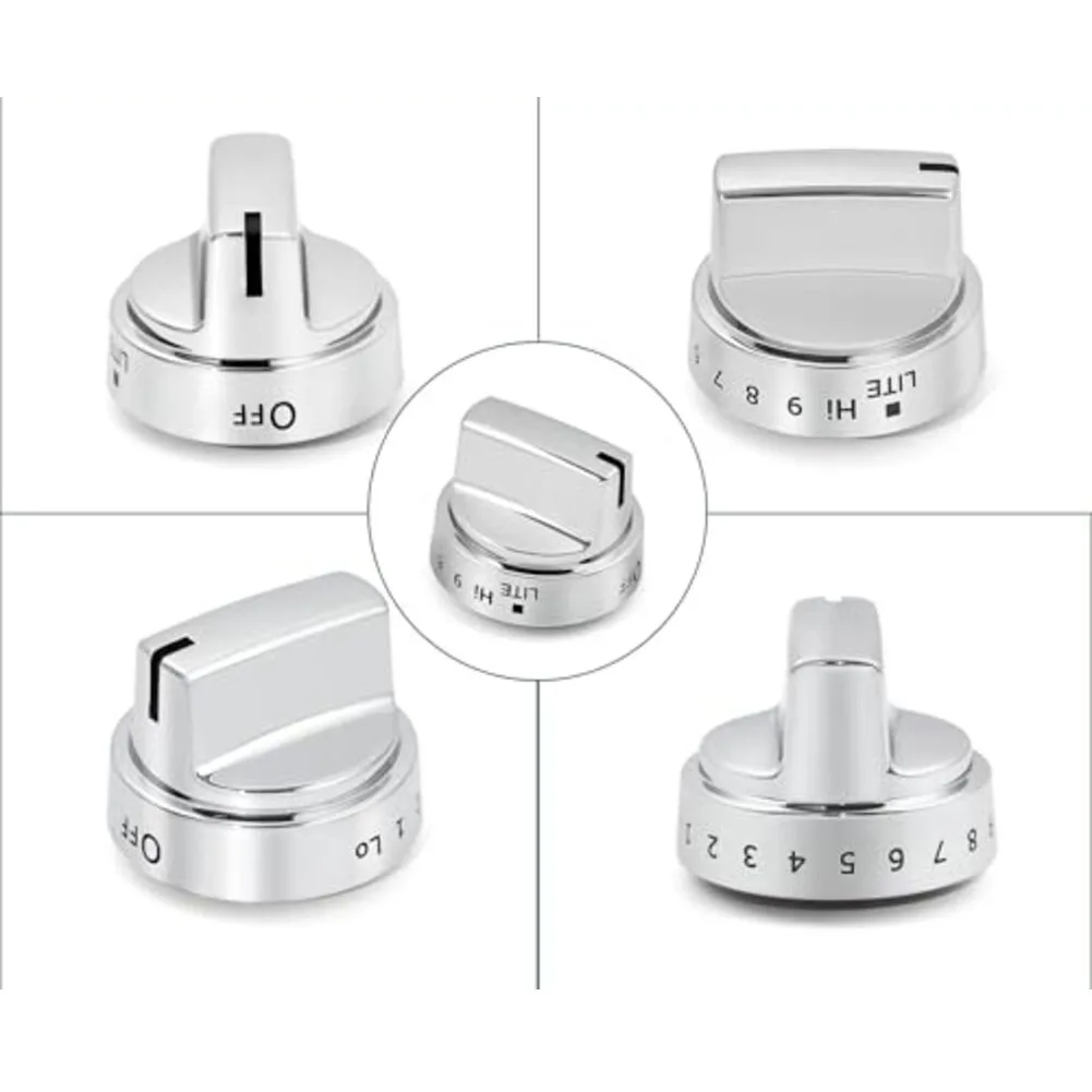 Stainless Steel Premium For WB03X24818 Cooktop Knob For GE Gas Stoves Rotary Switch Control Knobs Replacement Kitchen