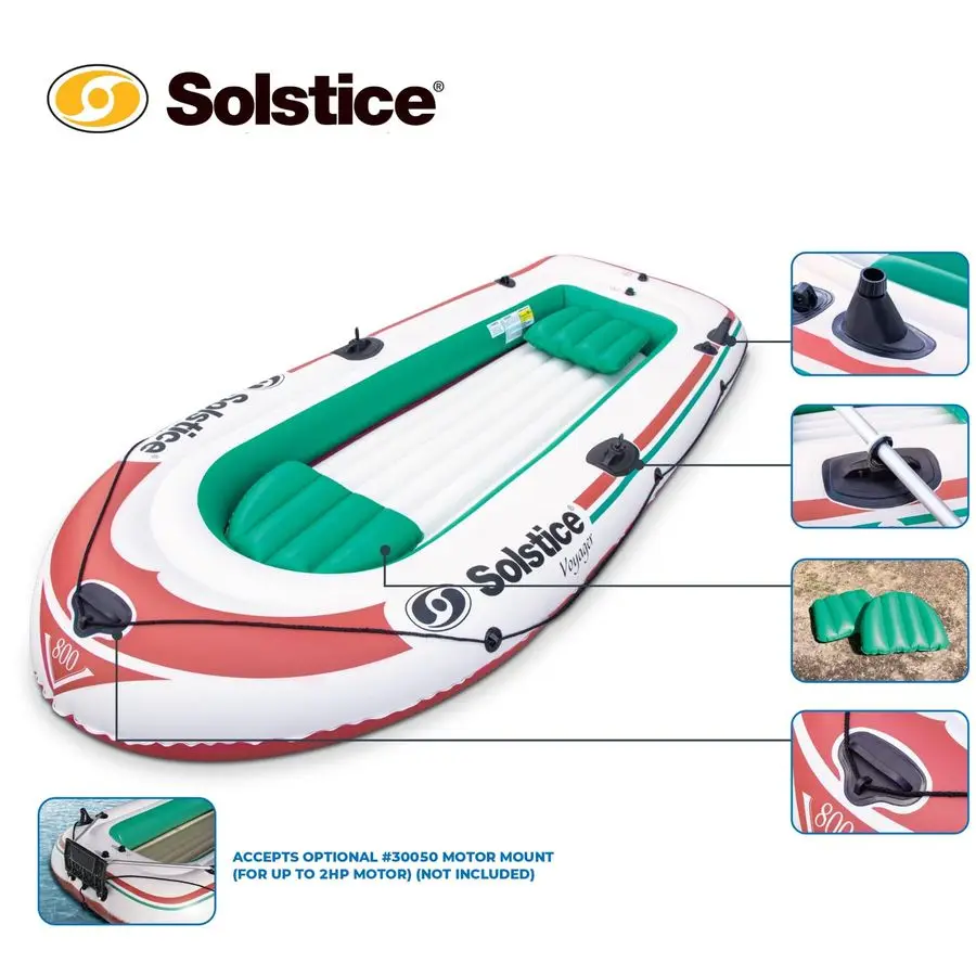 Inflatable Boat for Lakes, Rivers amp Beaches HeavyDuty Raft with Swivel Oar Locks, Rod Holders amp Inflatable Seats Voyager, F