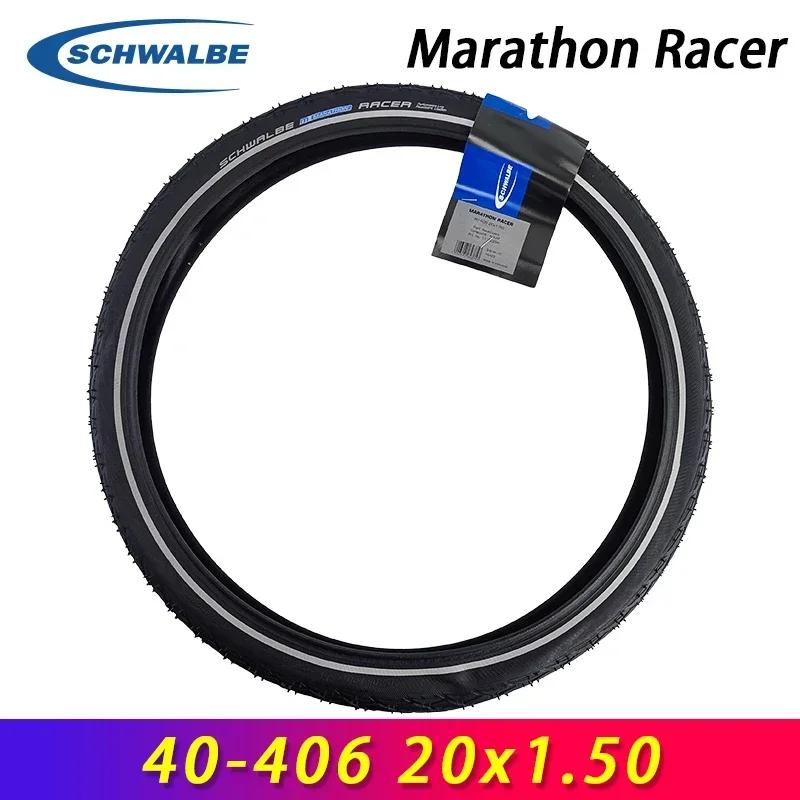 SCHWALBE Original MARATHON RACER 20x1.50 Wired Folding Bicycle Puncture Protection for BMX Bike Tire Cycling Parts