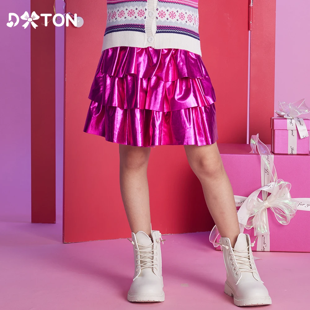 DXTON Kids Girls Tutu Ballet Skirt Children Shiny Sequins Prom Birthday Party Layered Princess Pleated Skirt Kid Summer Costumes