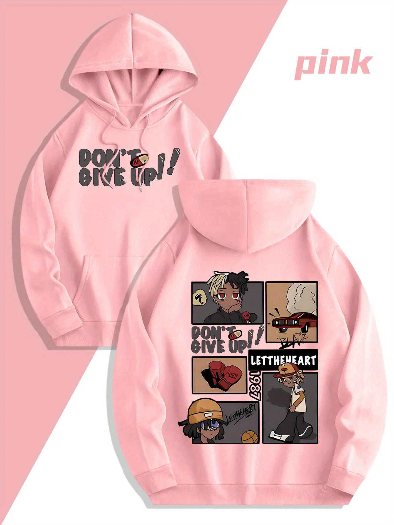 

Новинка 2025, плюшевый свитер с карманами, модная куртка для всех сезонов, свободная версия, толстовка с капюшоном с жирным принтом, удобная версия, толстовка с капюшоном