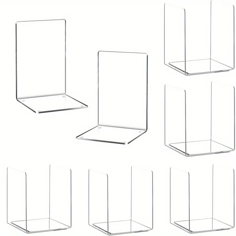 

Acrylic Bookshelves, Clear Bookends, Transparent L-Type Bookends, Universal Bookend, Book Holder,for Offices, Libraries,Bedrooms