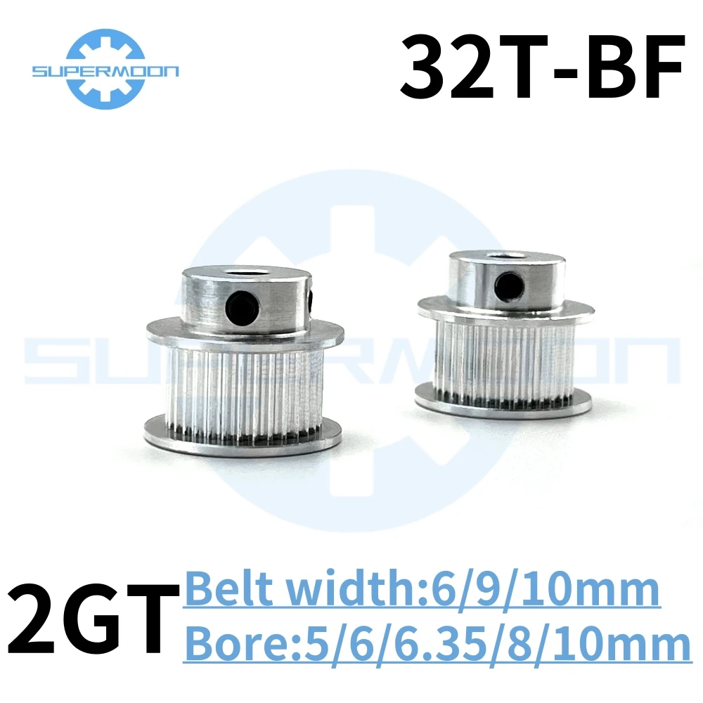 

2GT 32 Teeth Synchronous Wheel Bore 5/6/6.35/8/10mm For Belt Width 6/9/10mm GT2 32 Teeth BF-Type Gears Timing Belt Pulley 32T