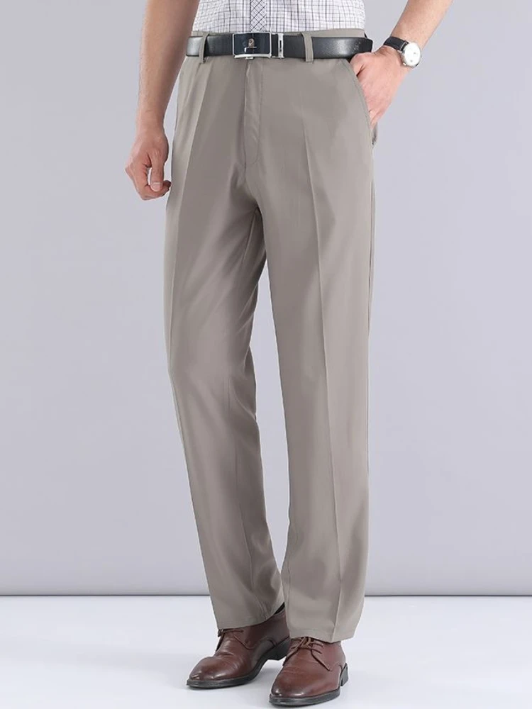 

Straight Baggy High Waist Male Suit Trousers Summer 2025 Elegant Designer Clothes Stylish Vintage Formal New Men's Suits Pants