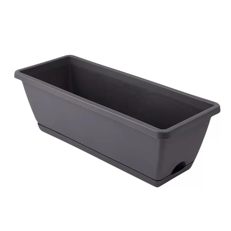 

16 Indoor/Outdoor Garden Window Box Flower Pot 43cm Rectangular Plastic Tray Window Sill Decorative Household