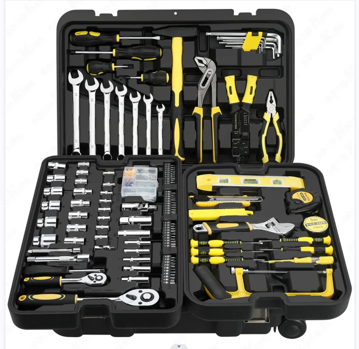 318 PCS Car Repair Tool Combination Ratchet Wrench Set Flexible Head Ratchet Wrench Socket Set With high-grade travelling case