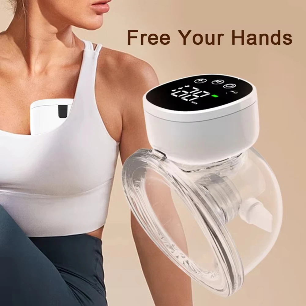 tiralatte-elettrico-indossabile-silenzioso-senza-mani-portatile-a-flusso-variabile-senza-bpa-in-silicone-e-pp-per-l'allattamento-del-bambino