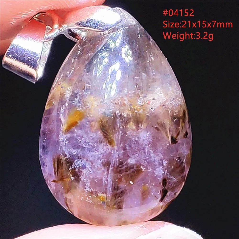 Natural Cacoxenite Gold Rutilated Pendant Necklace Jewelry Water Drop Gemstone Auralite 23 Bead From Canada AAAAAA