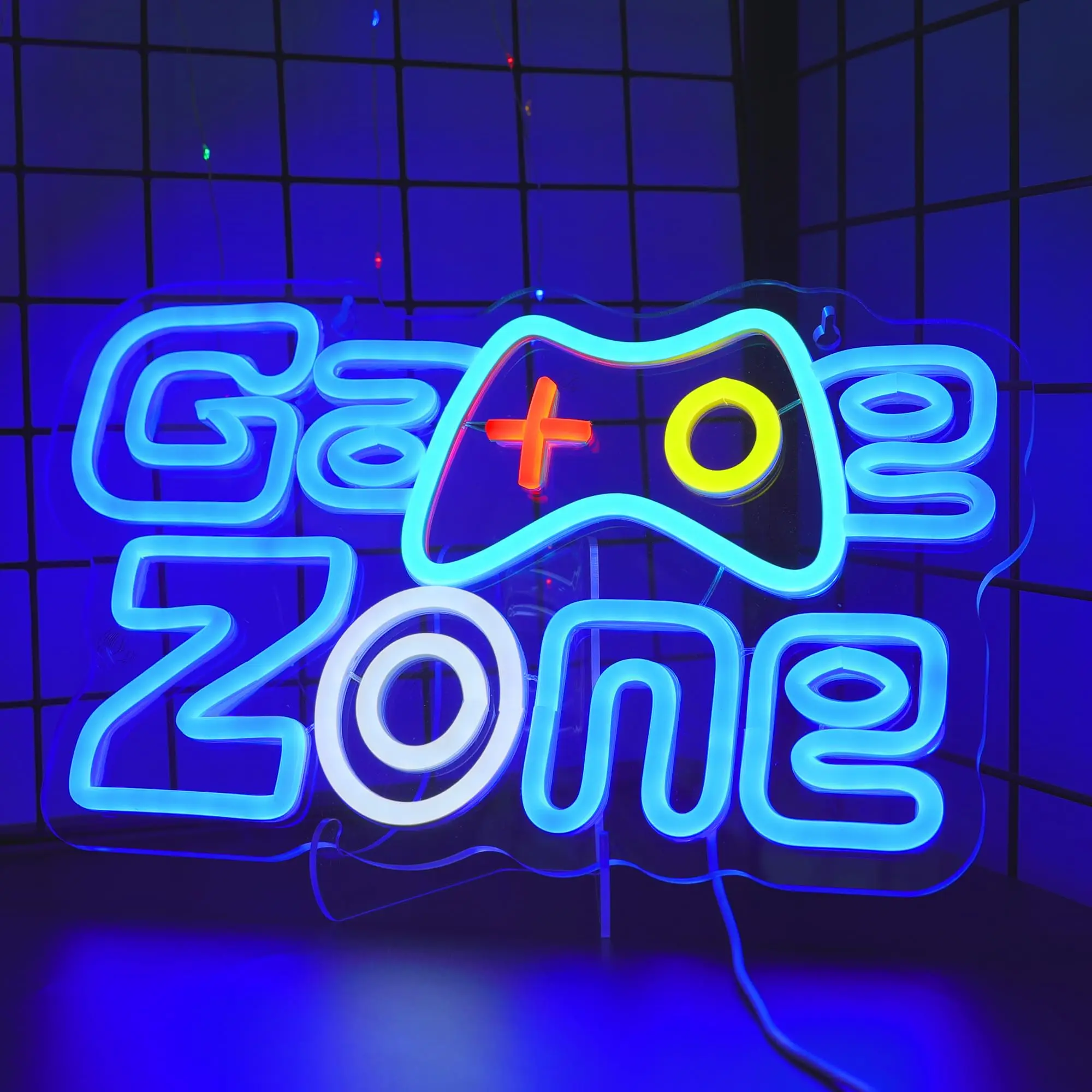 

Game Zone Неоновый светодиодный игровой светильник USB Неоновые огни для комнаты мальчиков, комнаты подростков, настенного декора, подарков геймеров для подростков, мужчин, детей
