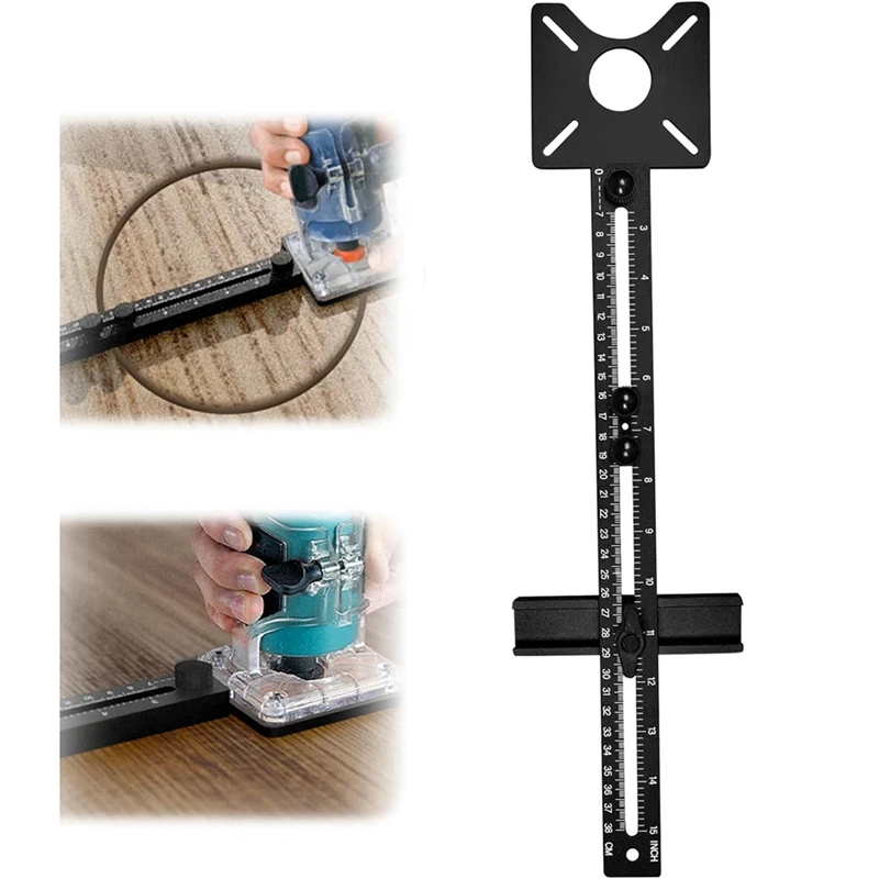 AB47-Router Milling Groove Bracket,Cabinet Hardware Jig Router Guide Router Circle Cutting Jig Adjustable Router Jig