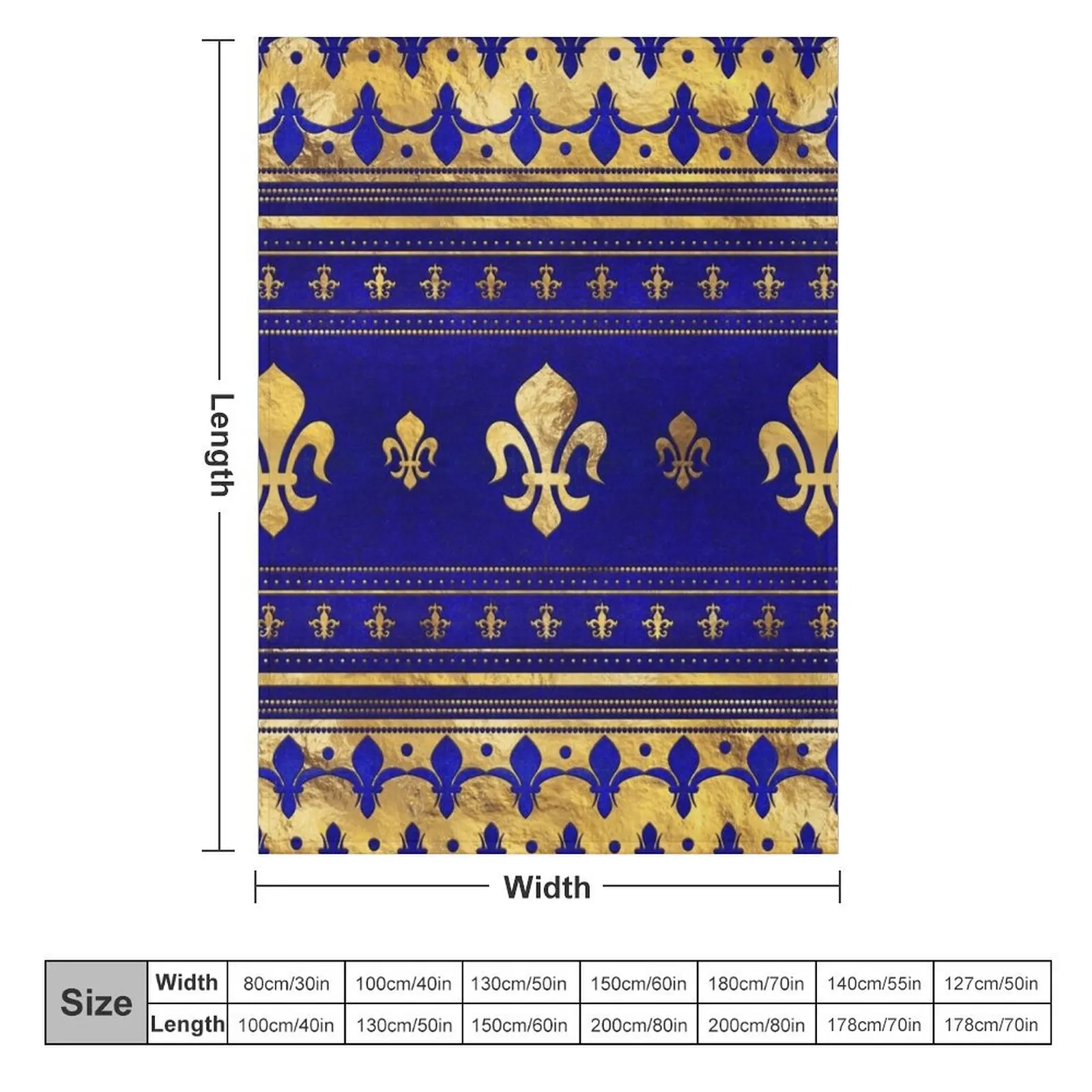 Fleur-de-lis - Lapis Lazuli and Gold Throw Blanket for sofa Thin valentine gift ideas Blankets