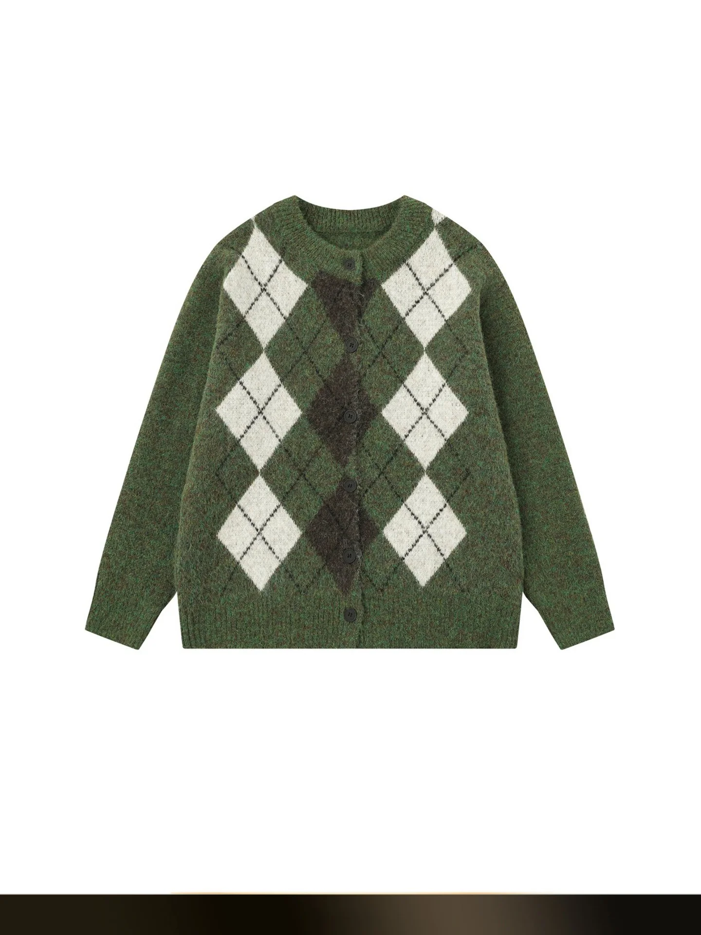 

Американский ретро-кардиган с цветным ромбовидным узором, вязаный, свободного кроя, для мужчин, осенний, повседневный, парный, вязаный свитер