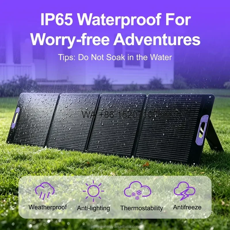 Wmwmnu for IP65 Waterproof 200W Solar Panels Flexible Monocrystalline Thin Film Solar Cell for Marine Camper Van Off-Grid