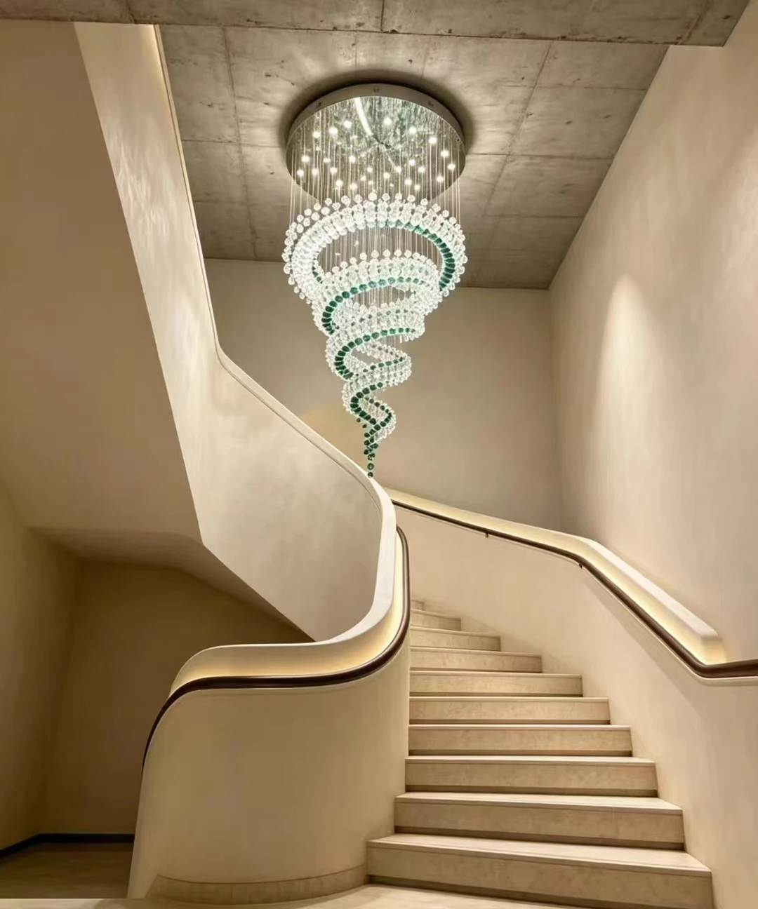 Crystal Chandelier Modern Cristal Stone Hanging Chandelier For Hotel Lobby Large Chandelier For Staircase Villa Artistic Lamp