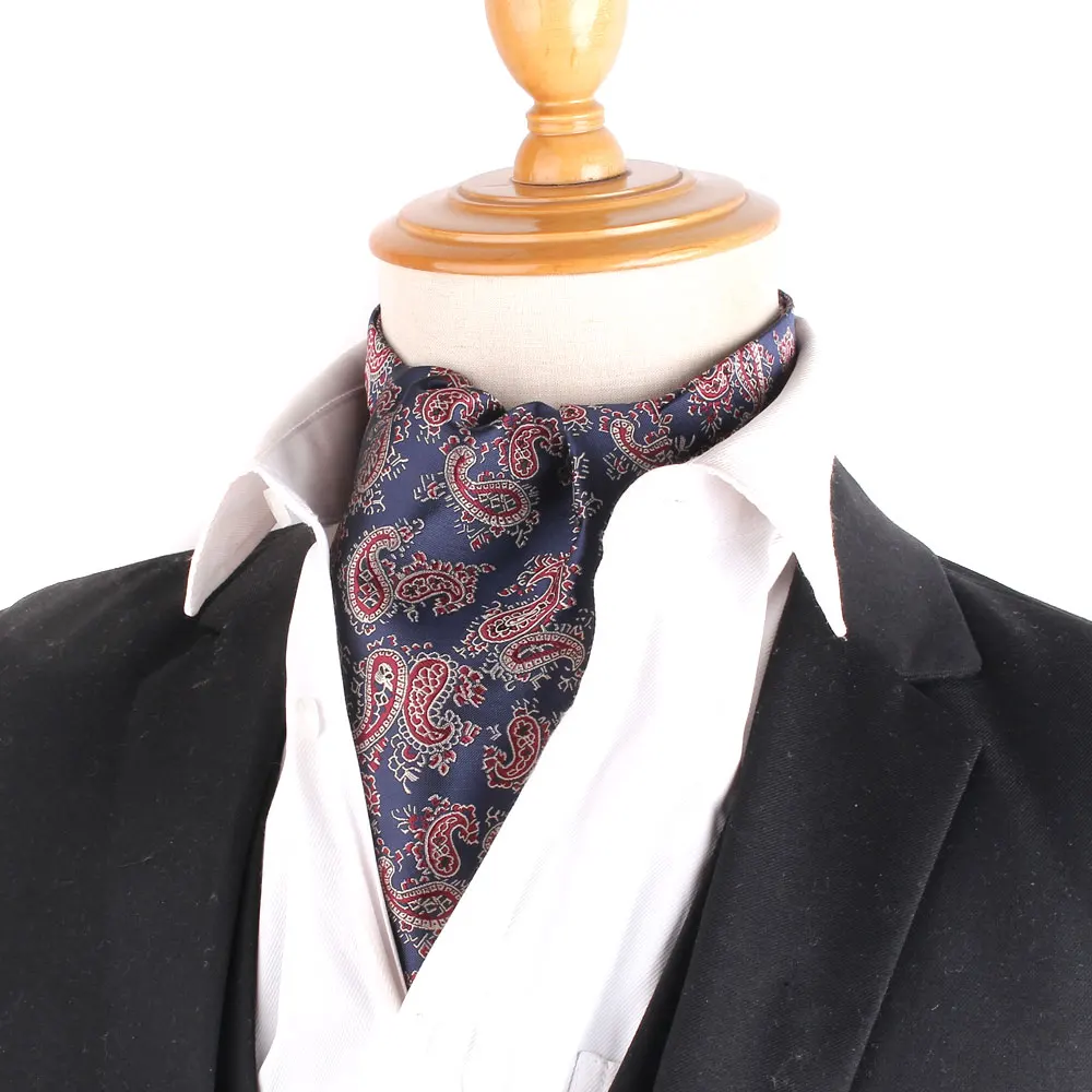 Cashew Tie For Men Women Wedding Formal Cravat Ascot Ties Scrunch Self British Gentleman Polyester Soft Paisley Neck Tie Luxury