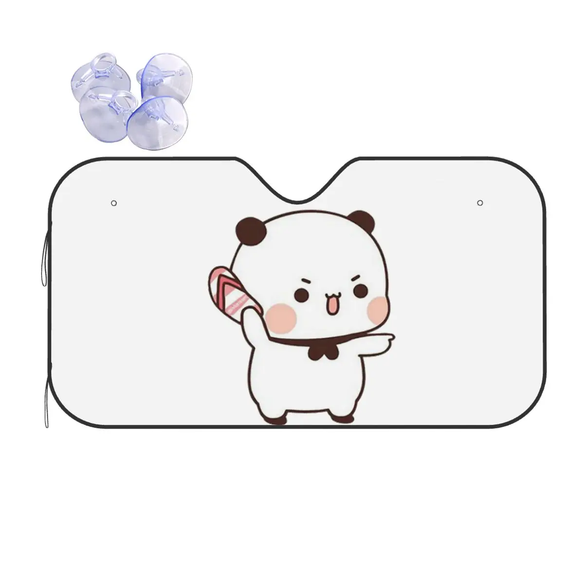 

Cute Bubu Is Throwing Flip-flops At Dudu Sunshade Windscreen Car Front Windshield Window Sun Visor Accessories Covers