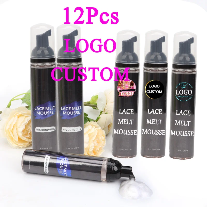 

Lace Melt Mousse Logo Customize 12Pcs 100Ml Lace Melting Holding Mousse Long Lasting Formula With Protecting Edges