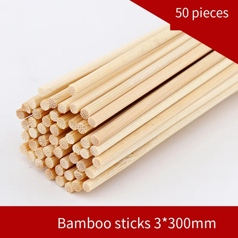 DIY Craft Bamboo Sticks Set - Round Thin Bamboo Rods for Architectural Models Flower Making Decoration Supplies