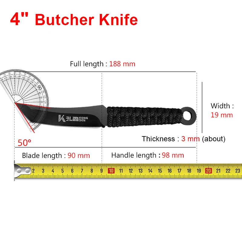 Black Blade Fruit Knife High-End Multi-Function Knife Stainless Steel Meat Cleaver Sharp Boning Knife Fish kitchen Accessories