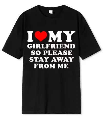 أنا أحب صديقتي تي شيرت أنا قلب صديقتي التي شيرت GF تي شيرت أصدقاء الهدايا عيد الحب زي الجرافيك المحملة القمم