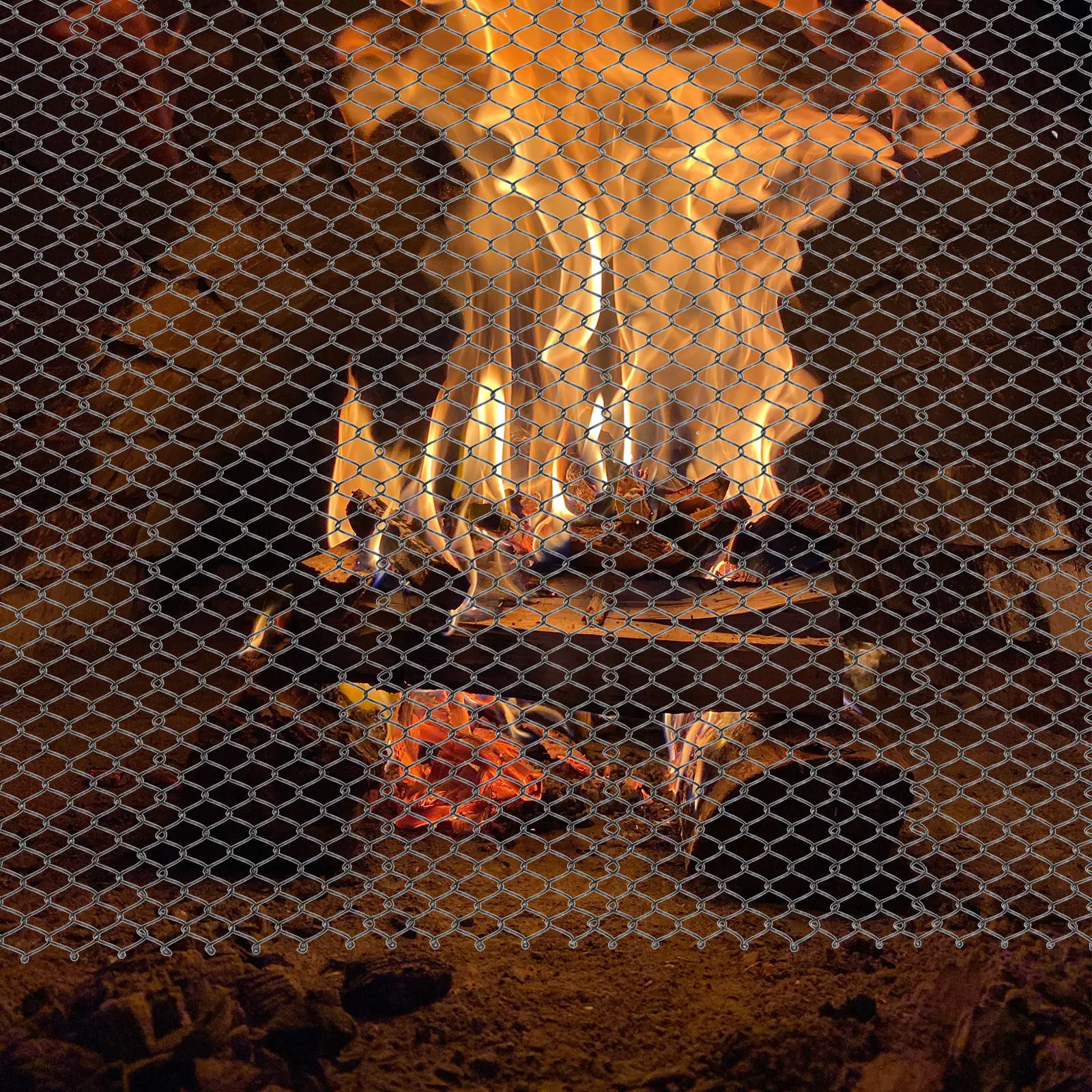 

Комплект из 2 прочных железных сетчатых шторок-экранов для камина, защита от искр для домашнего камина