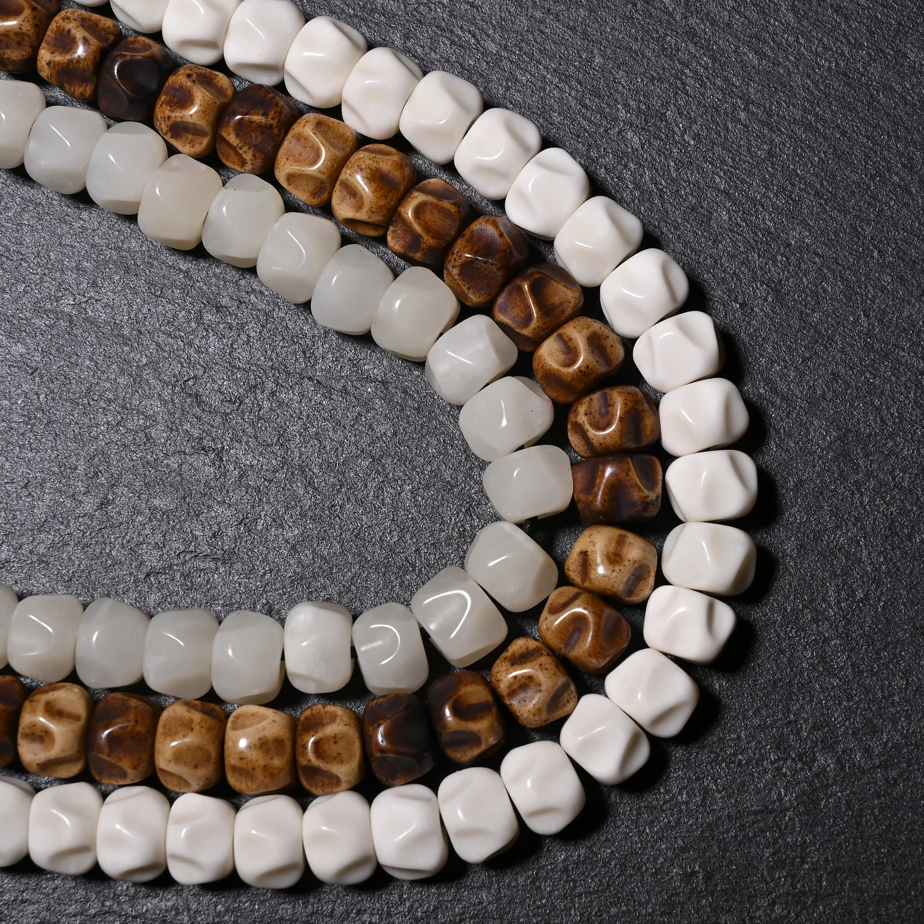 GZ114 20PCS Yak Bone Prayer Beads Hand-carved irregular shapes Beads Jewels for Making Handmade DIY Bracelets 9/10/12mm Hole 2mm