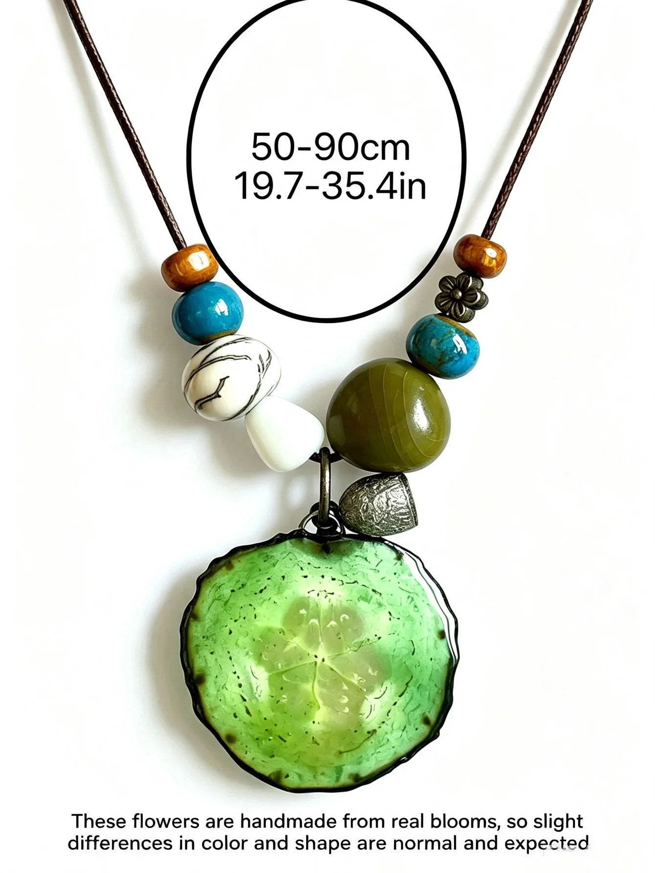 MOJOY Real Cucumber Slices Resin Casting Process Colored Beads Pendant Necklace Women Literary Style Fun Neck Chain Jewelry Gift