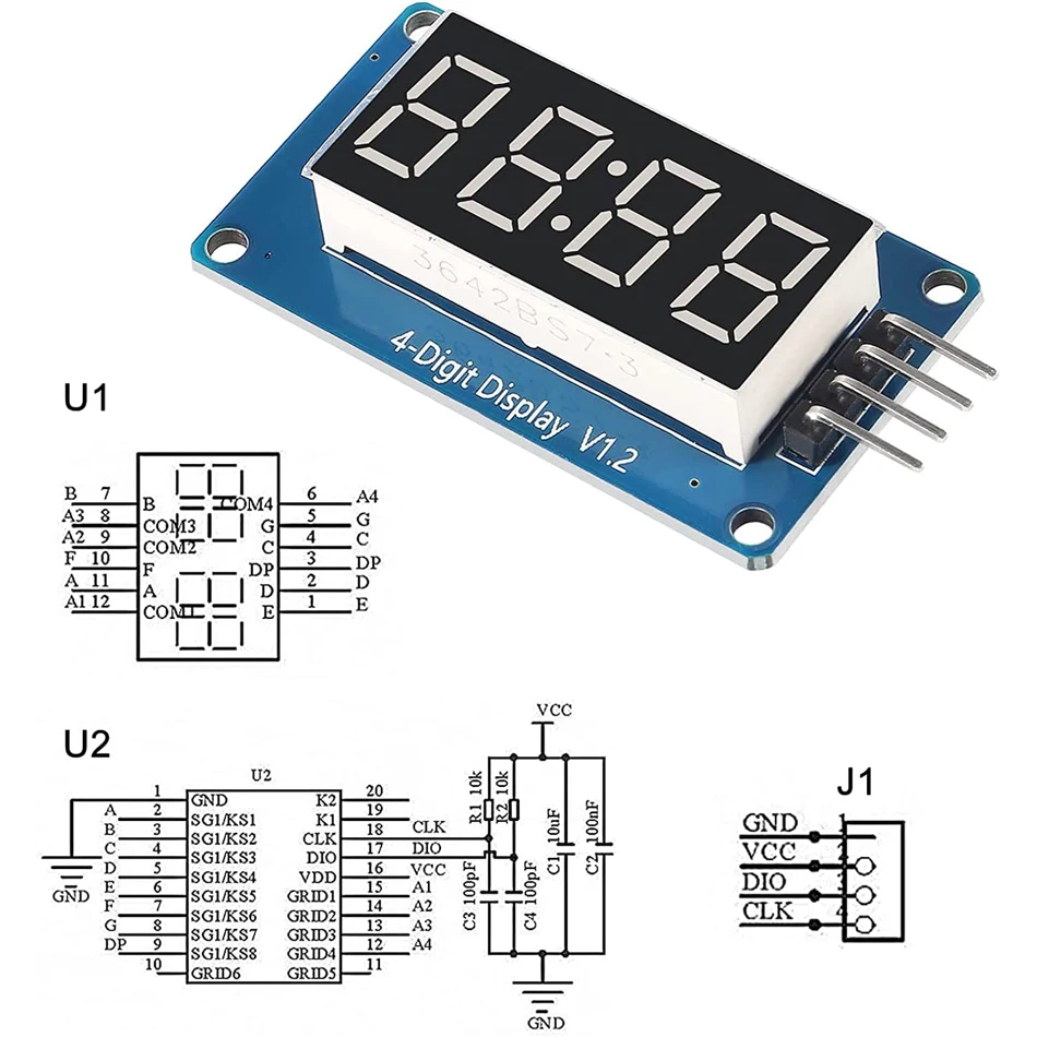 TM1637 LED Display Module For Arduino 7 Segment 4 Bits 0.36 0.56 Inch Clock RED Anode Digital Tube Four Serial Driver Board Pack