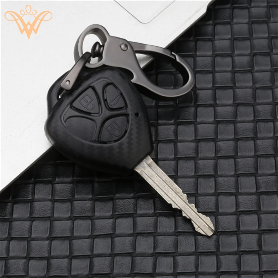 

For Toyota Corolla VIOS Camry Yaris RAV4 HiLux Cruiser Fortuner 2/3/4Buttons Auto Key Shell Fob Holder Bag Car Key Case Cover