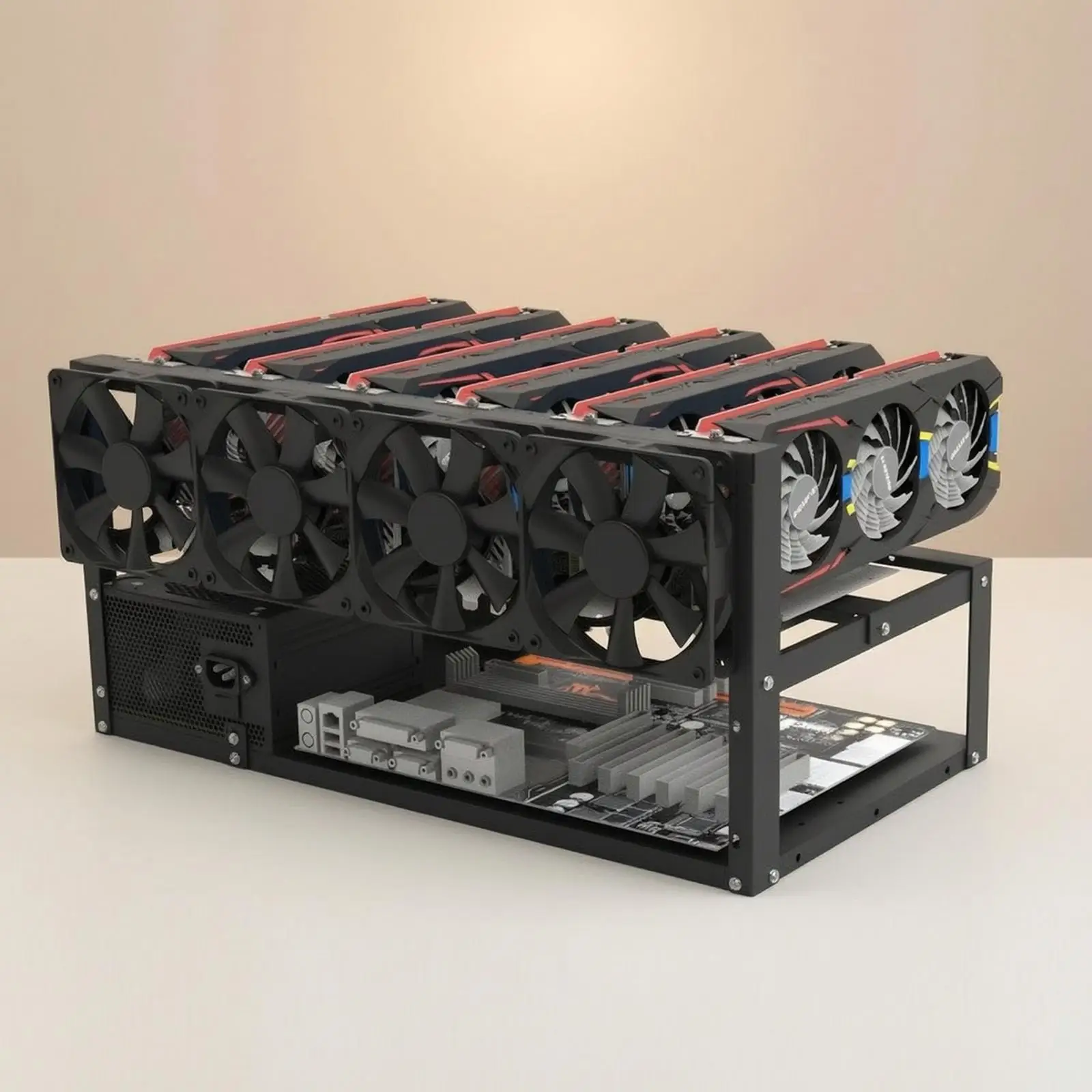 6 Graphics Processing Unit Cryptocurrency Rig Frame Cryptocurrency Frame with 6