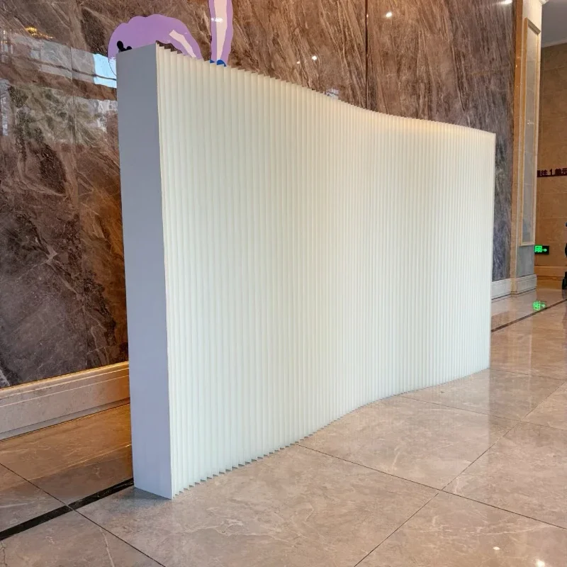 Modern simple paper screen partition organ folding mobile live stream background wall