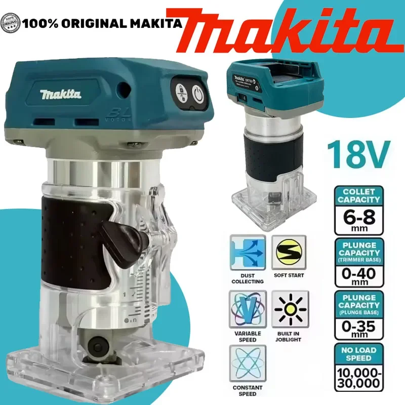 

Аккумуляторный фрезер Makita DRT50 бесщеточный, для обработки дерева, гравировки и штробления