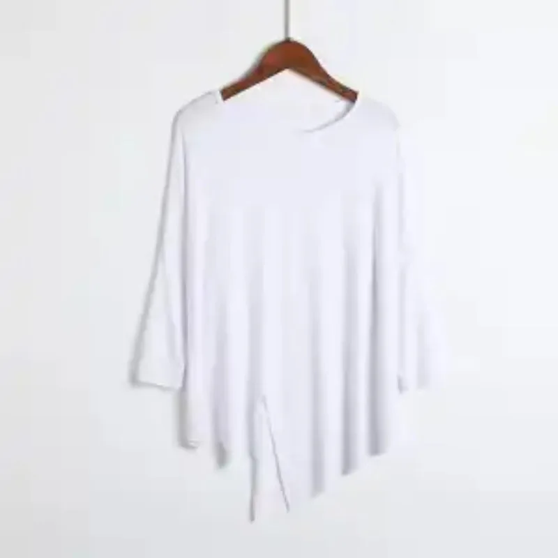 Women Modal Irregular Split Long Sleeve Top Loose Modern Dance Training Blouse