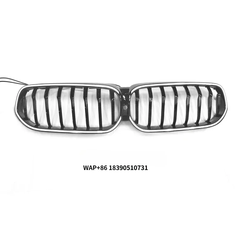 

G32 Front Grille Upgrade ABS Single Line LED Slat Gloss Black Front Kidney Bumper Center Grill Grille for 6 Series G32 2020