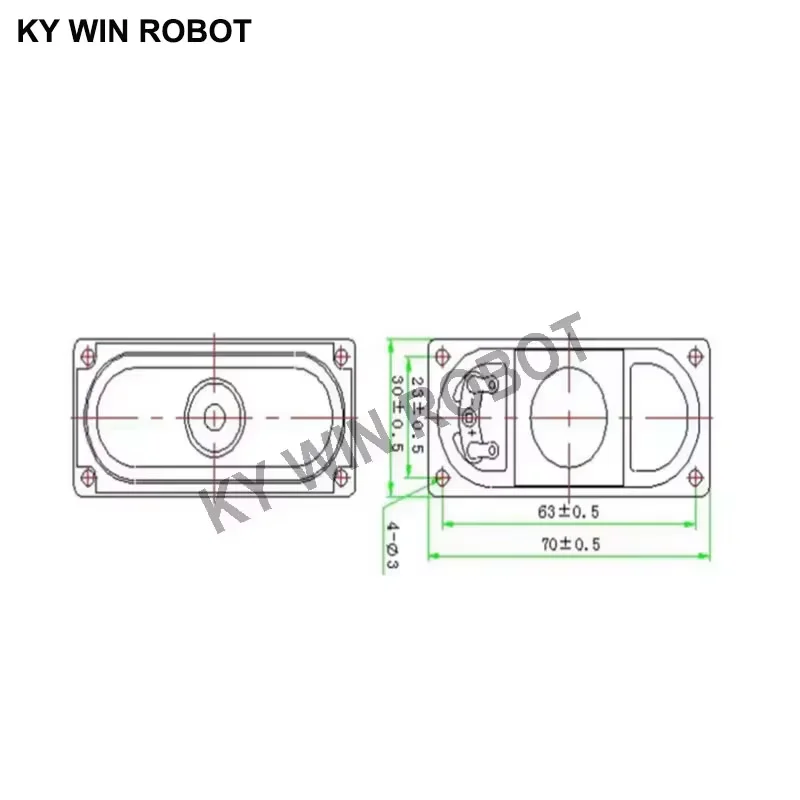 2 Buah/Banyak Monitor LCD/TV Speaker Tanduk 5W 4R 3070 Loud Speaker 4 Ohm 5 Watt 4R 5W 30*70MM Ketebalan 17MM