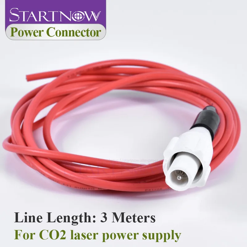 Laser Power Supply Connector Adapter Single Head with Wire Cable for CO2 Laser Power Supply High Voltage Cable Durable Connector