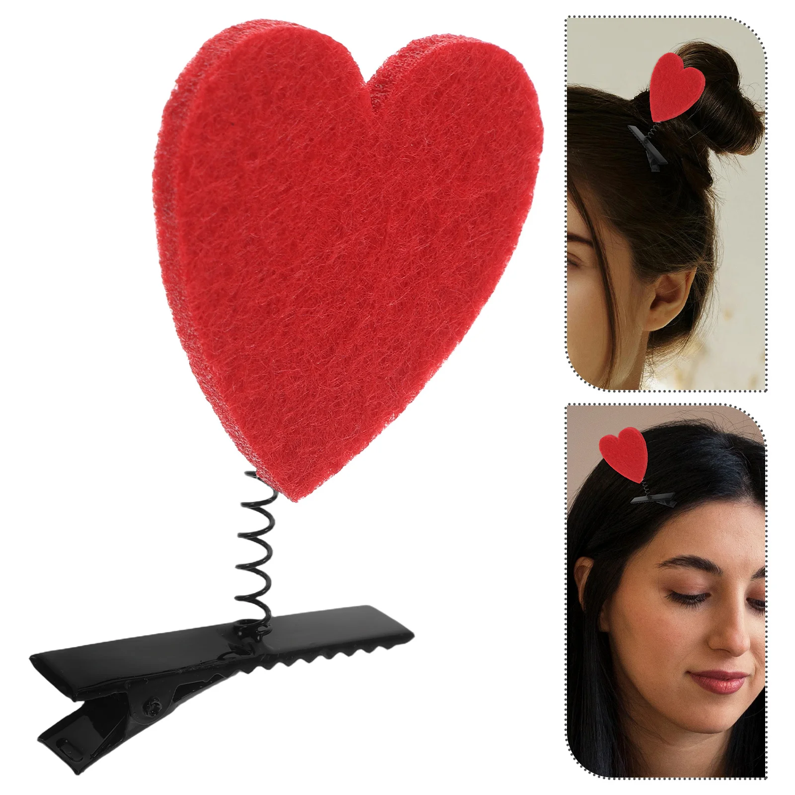 

10pcs Heart Hair Clips Valentine'S Day Party Favors For Girls Women, Cute Heart-Shaped Hair Accessories, Red Barrettes, Novelty