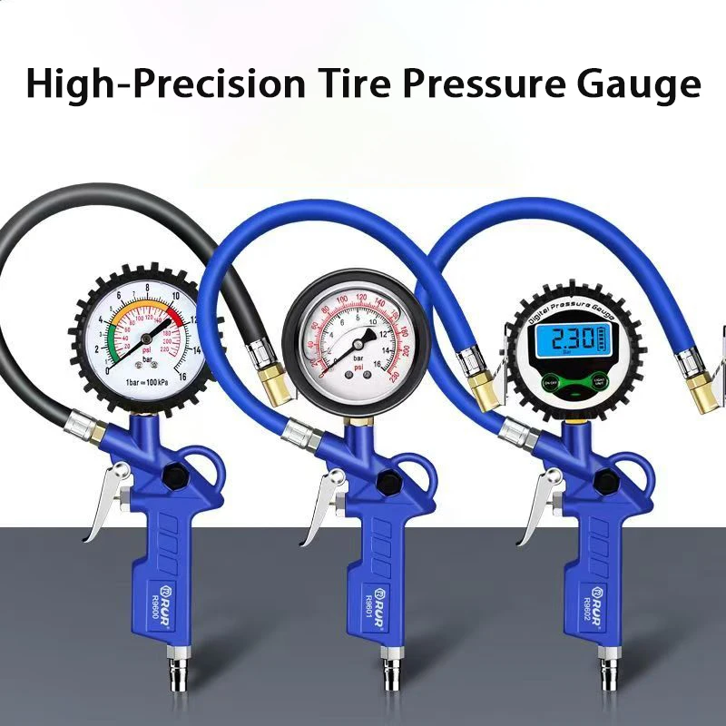 Car Tyre Air Pressure Gauge Tire Inflator Tire Pressure Pneumatic Tool Gauge Compressor Pressure Gauge 0-220psi LCD Display
