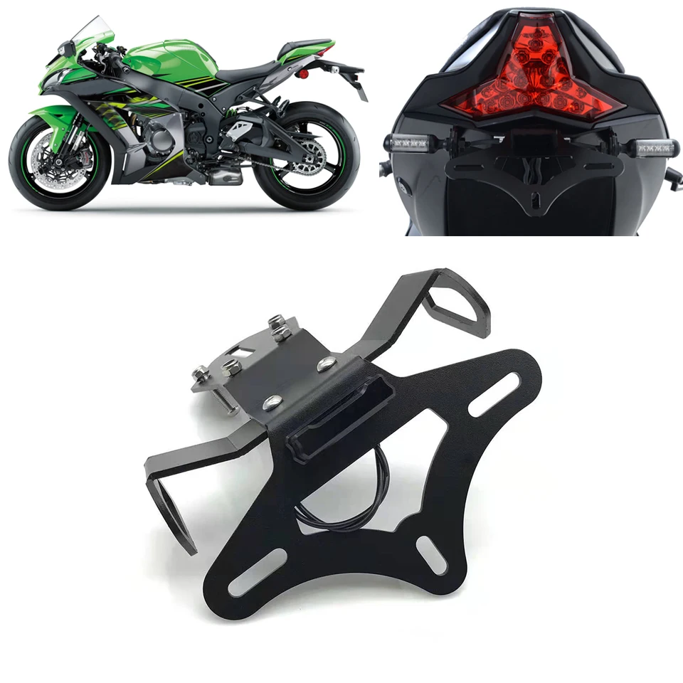 

Fit for Kawasaki ZX10R ZX10RR Ninja ZX-10R ABS ZX-10RR 2021-2024 Motorcycle License Plate Holder Tail Tidy Fender Number Bracket