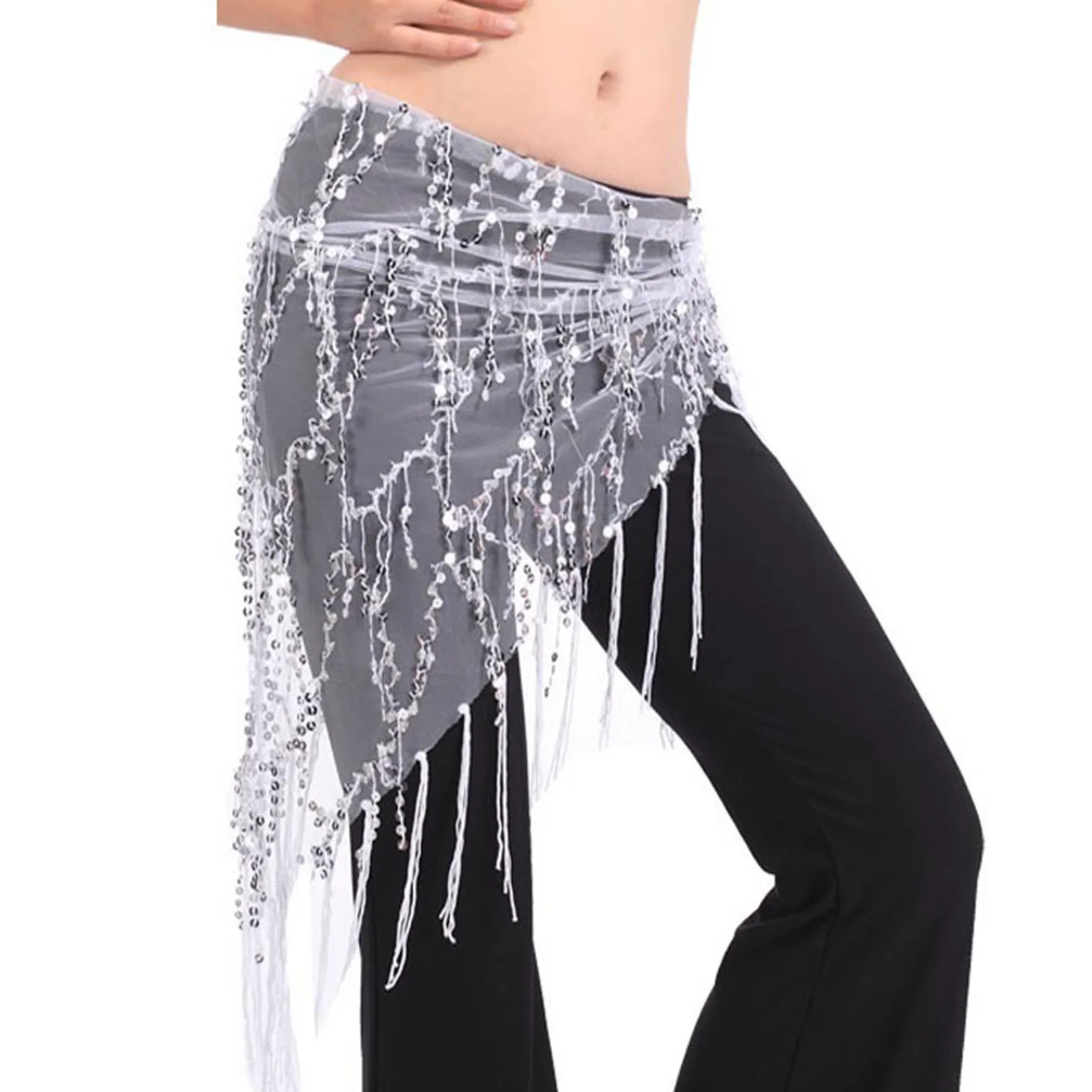 

Women's Hip Scarf with Tassels Sequins Sexy Triangle Belt Skirt Costume