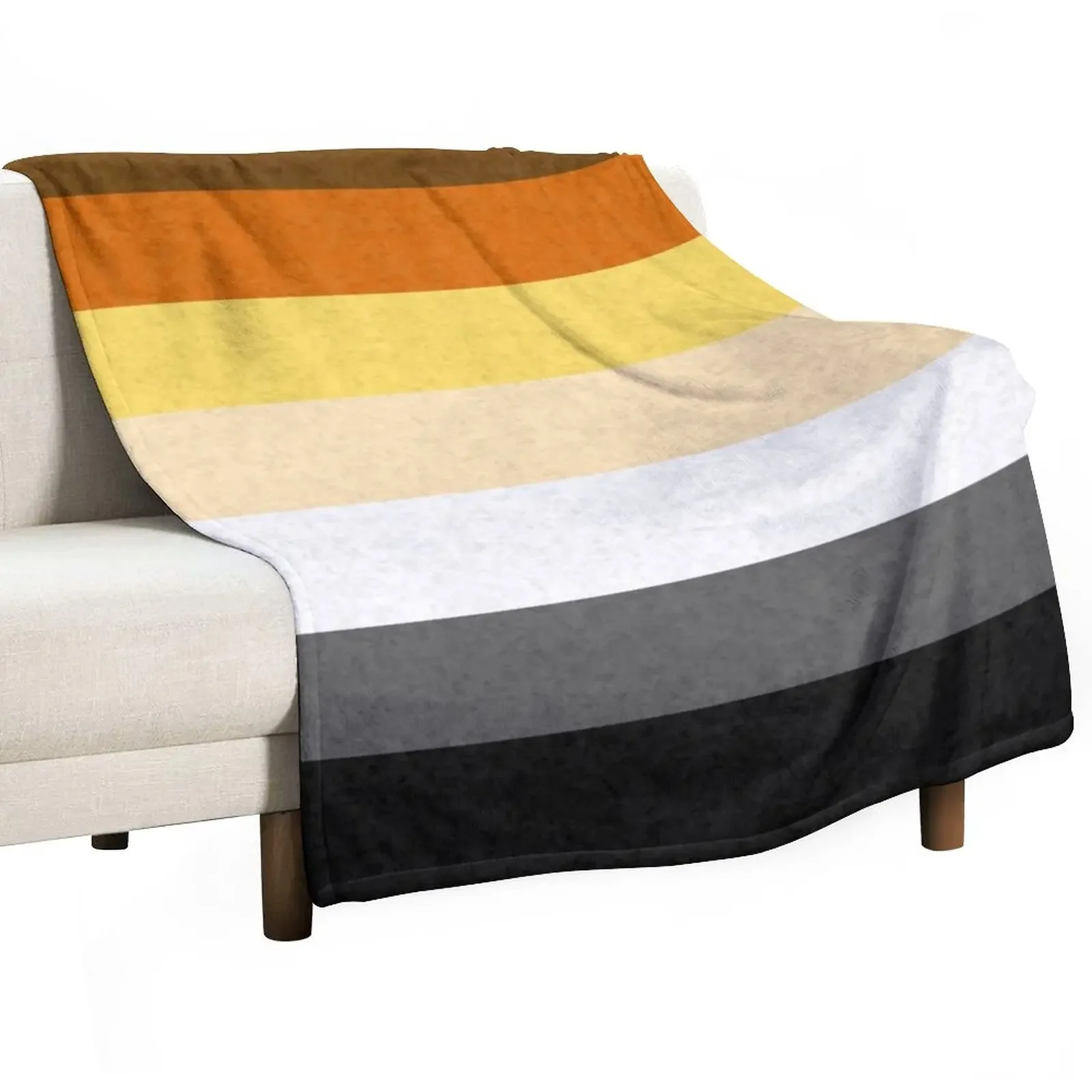 Gay Bear Pride Flag Colored Background Throw Blanket Vintage Blanket valentine gift ideas Flannel Blanket