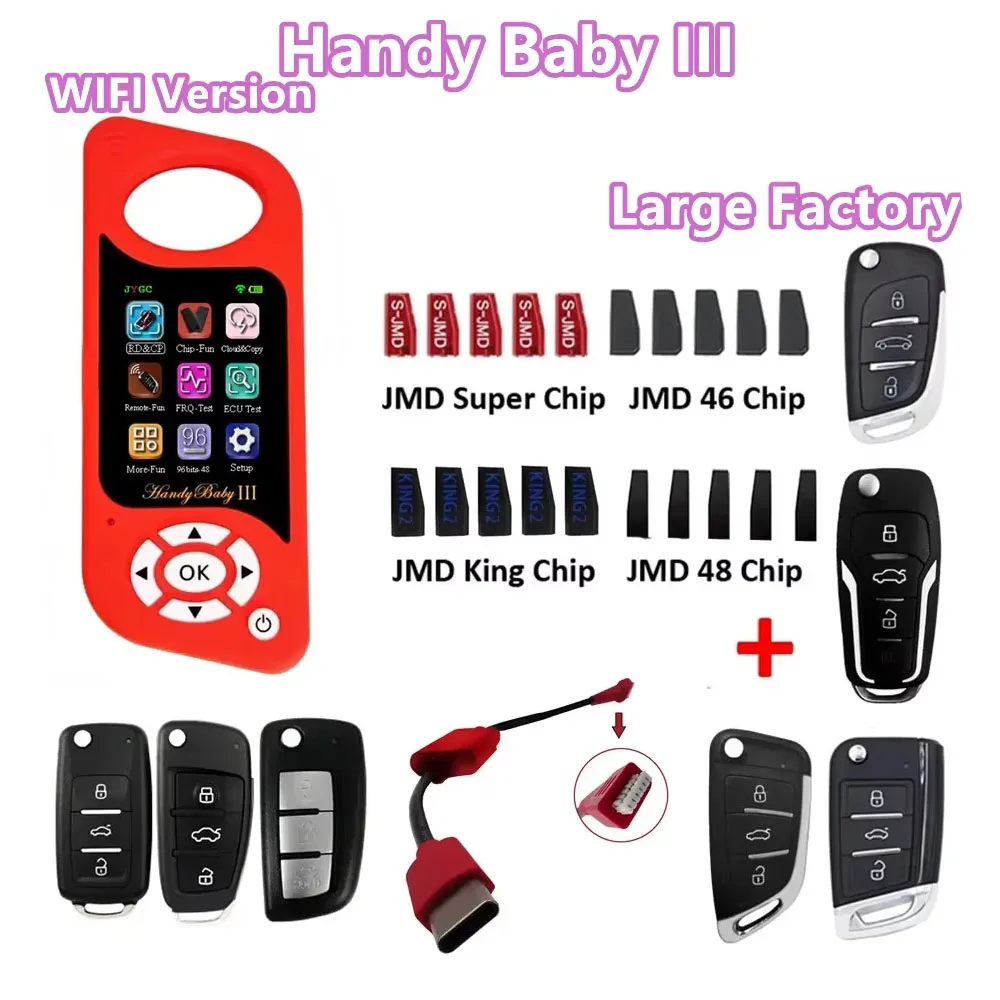 

JYGC Handy Baby3 Car Keys Chip Copier Handy BabyIII Free 2 Years 96bit 48 Funtion for 4D/46/47/48/G/King/Red Chips