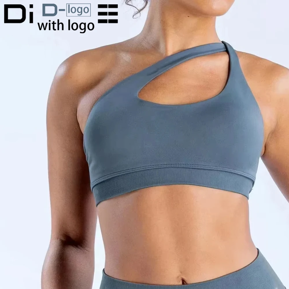 

df Impact Brassiere Bra Fitness Yoga Workout Underwear Seamless Halter Bras Women High Support Impact Push-up Open Back Gym Wear