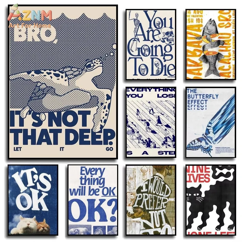 

1pc Funny Signs Aesthetics Retro Animal Poster Posters Living Room Canvas Vintage Style Painting Home Wall Decor Picture