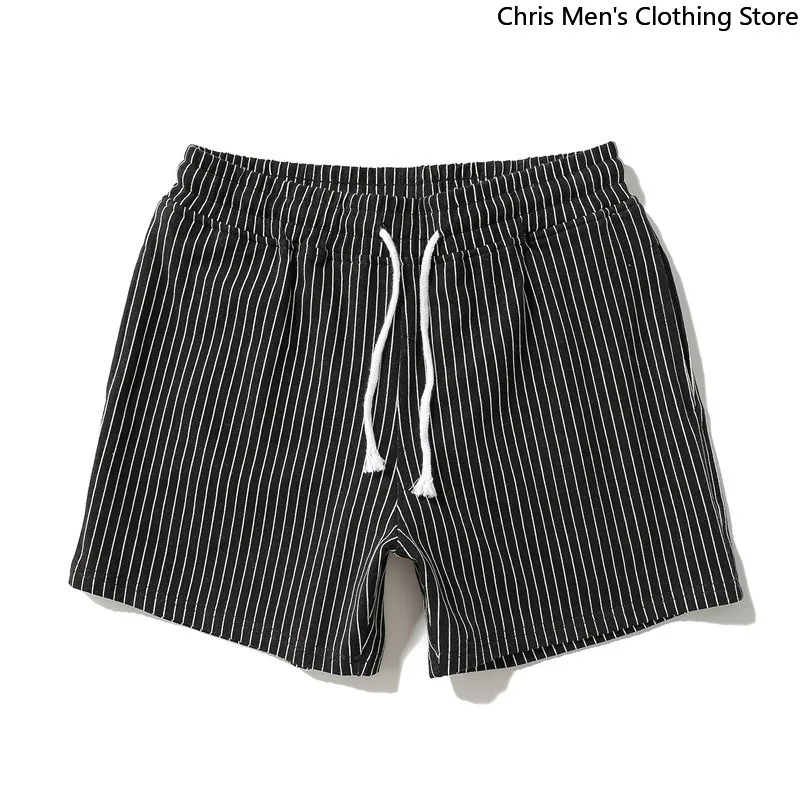 

Несколько цветов спортивных штанов для фитнеса и бега, 【S-4XL Размер 】 Мужские шорты в полоску из чистого хлопка, дышащие повседневные мужские шорты