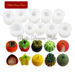 3D Mini Thai Dessert Fruit Shaped Mung Bean Cake Design Silicone Mold DIY Fondant Chocolate Mould Cake Decorating Tools Bakeware